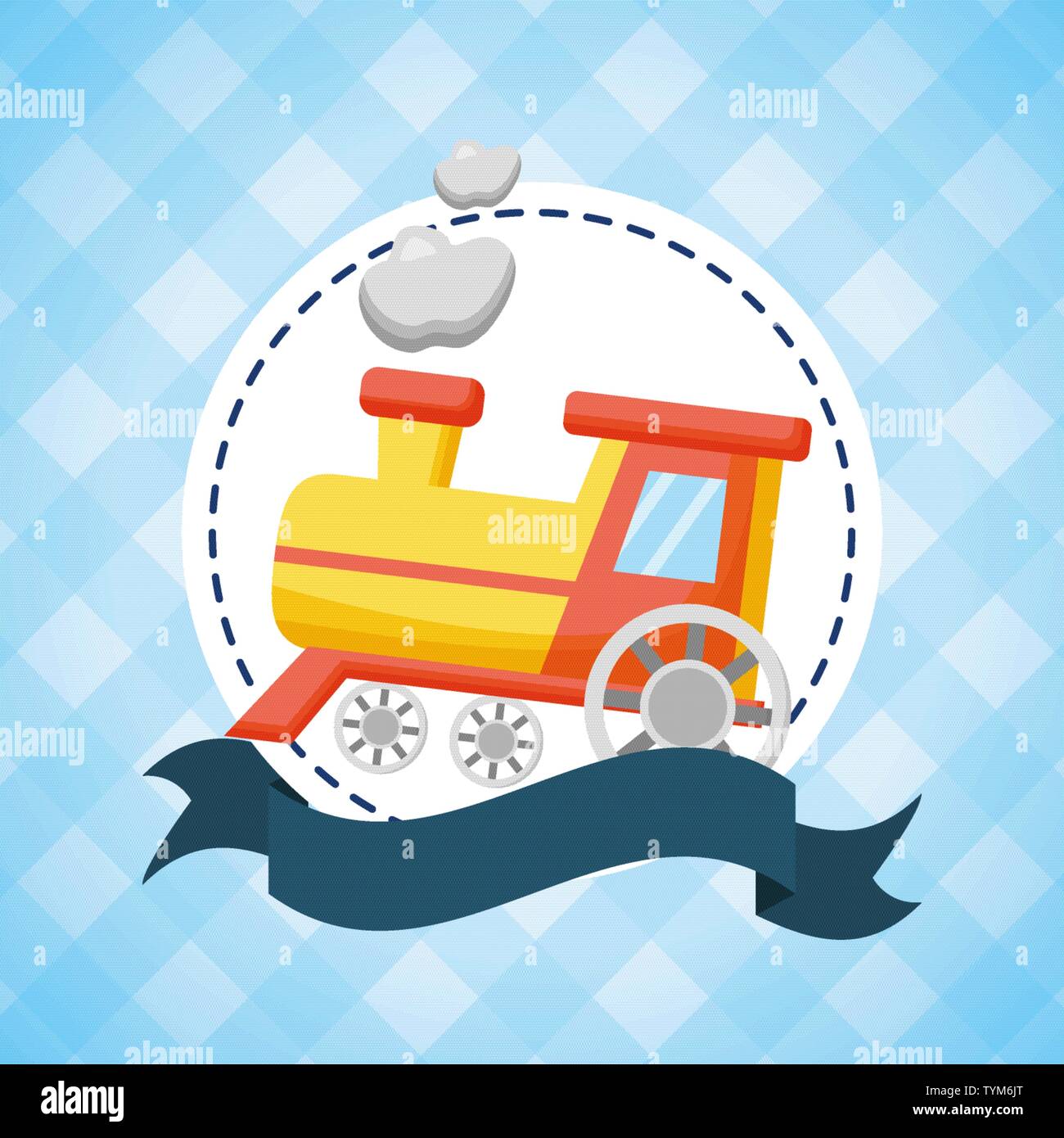 toy train baby shower card Stock Vector