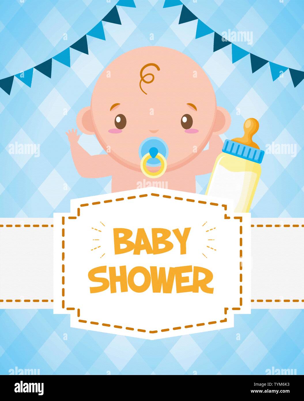 baby shower card cute boy with bottle Stock Vector Image & Art - Alamy