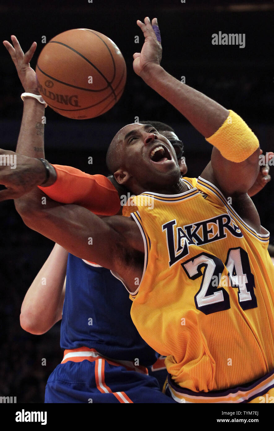 Los Angeles Lakers Kobe Bryant Is Fouled By New York Knicks Amar E
