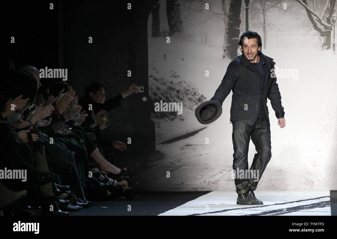 Designer Pierre Morisset steps out on the runway at the G-Star Raw fashion  show at the Fall 2011 Collections at Mercedes-Benz Fashion Week at Lincoln  Center In New York City on February