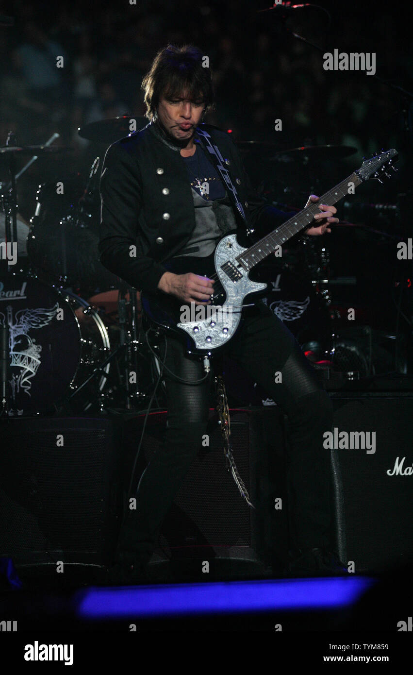 Bon Jovi performs in concert at Madison Square Garden in New York on