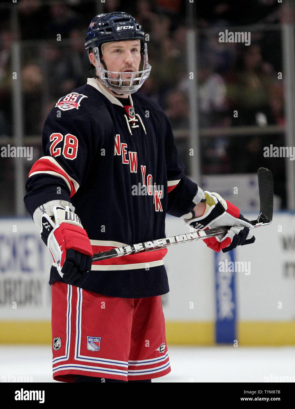 New York Rangers Bryan McCabe waits for a face off in the third period ...