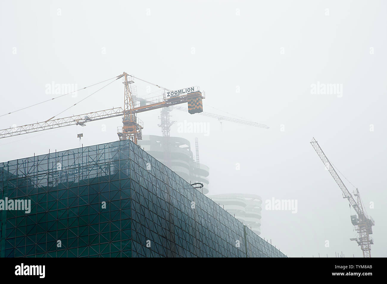 Cities in the haze Stock Photo
