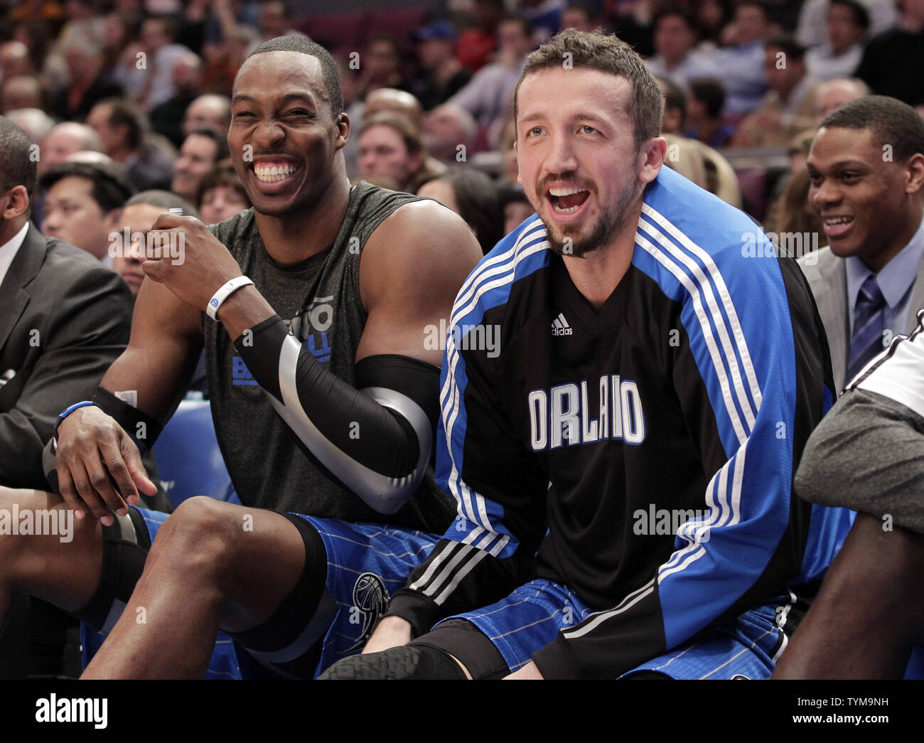 Orlando Magic Dwight Howard And Hedo Turkoglu R Laugh On The