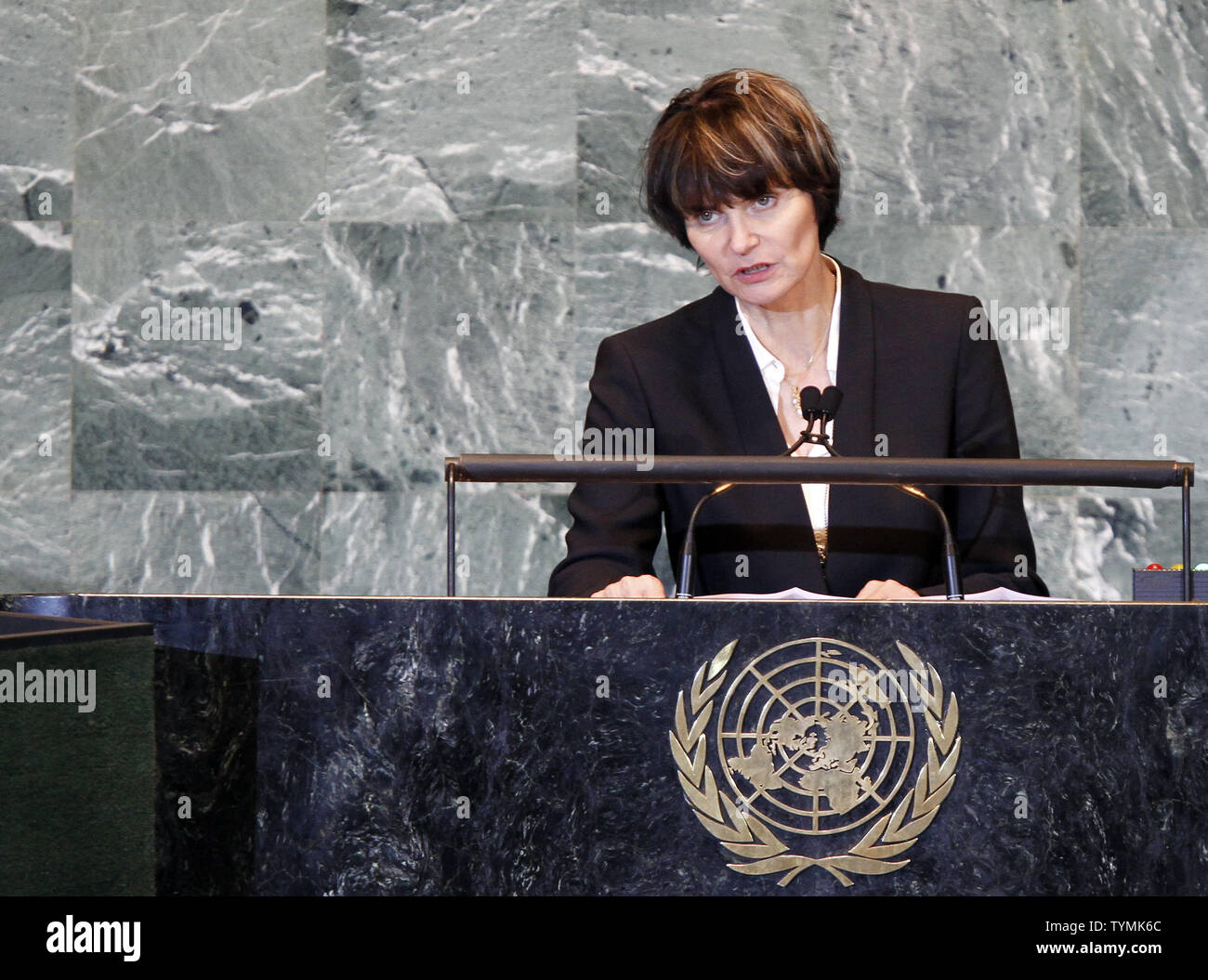 Ms. Micheline Calmy-Rey, President of the Swiss Confederation, speaks ...