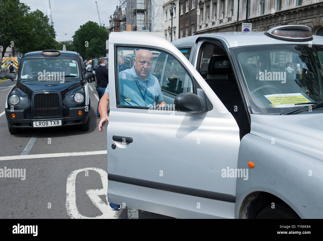 Taxi Drivers Protest Stock Photo