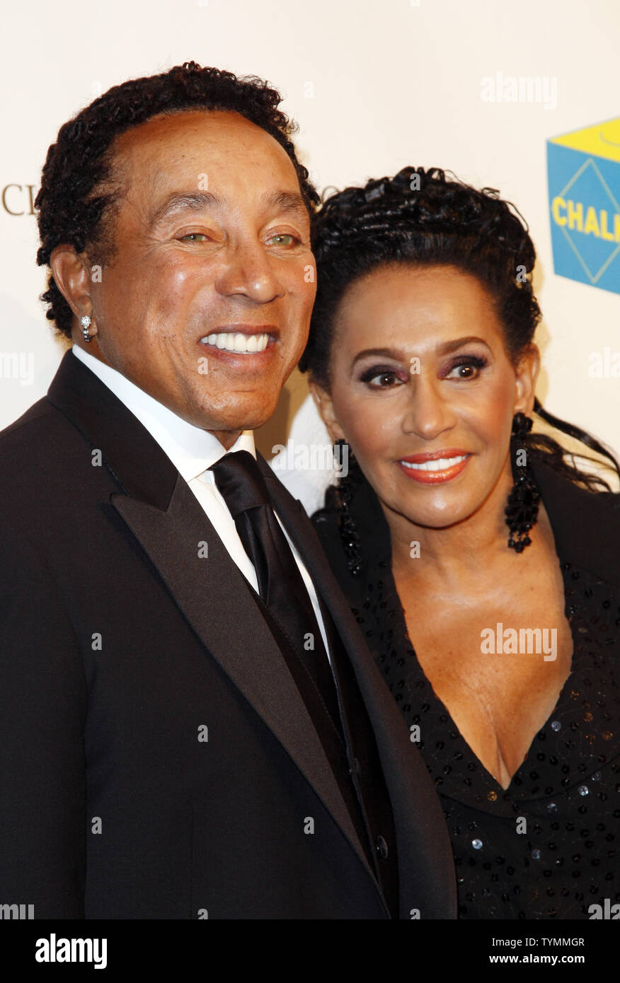 Smokey Robinson and Claudette Robinson arrive at ' An Enduring Vision'  Elton John Aids Foundation Benefit at Cipriani in New York City on October 26, 2011.       UPI/John Angelillo Stock Photo