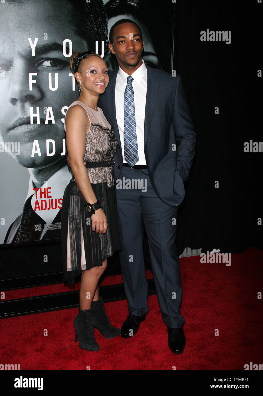 Anthony Mackie and girlfriend arrive for “The Adjustment Bureau