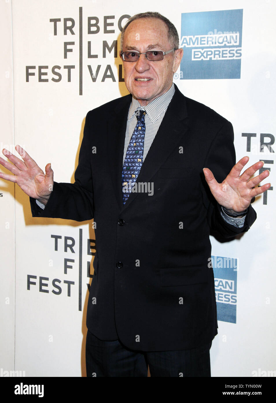 Alan Dershowitz arrives for the Tribeca Film Festival Premiere of