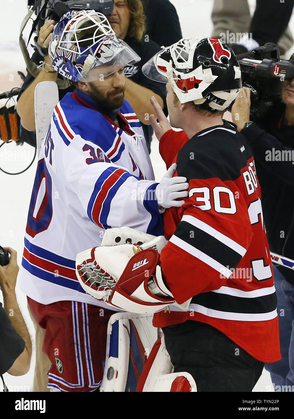 New Jersey Devils goalie Martin Brodeur (30) during the NHL game between  the New Jersey Devils and the Carolina Hurricanes Stock Photo - Alamy