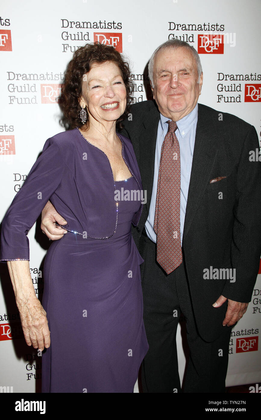 John Kander and Gretchen Cryer arrive for the Dramatists Guild Fund's 50th Anniversary Gala at the Mandarin Oriental Hotel in New York on June 3, 2012.       UPI /Laura Cavanaugh Stock Photo