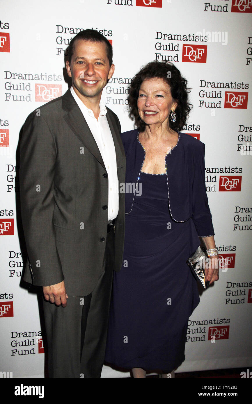 Jon Cryer and mom Gretchen arrive for the Dramatists Guild Fund's 50th Anniversary Gala at the Mandarin Oriental Hotel in New York on June 3, 2012.       UPI /Laura Cavanaugh Stock Photo