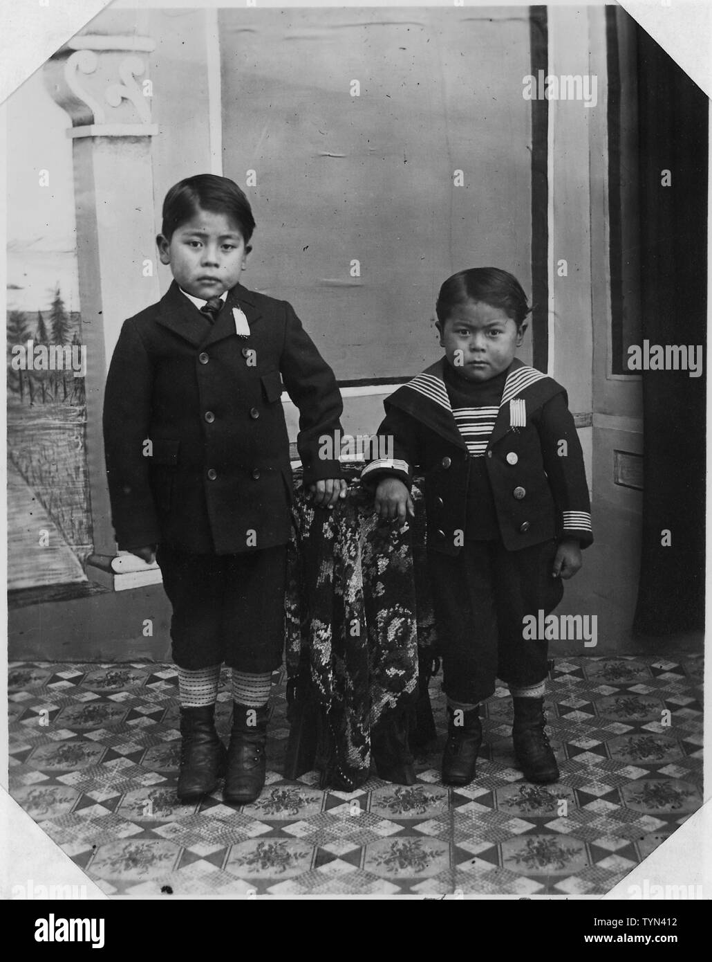 Two indian boys Black and White Stock Photos & Images - Alamy