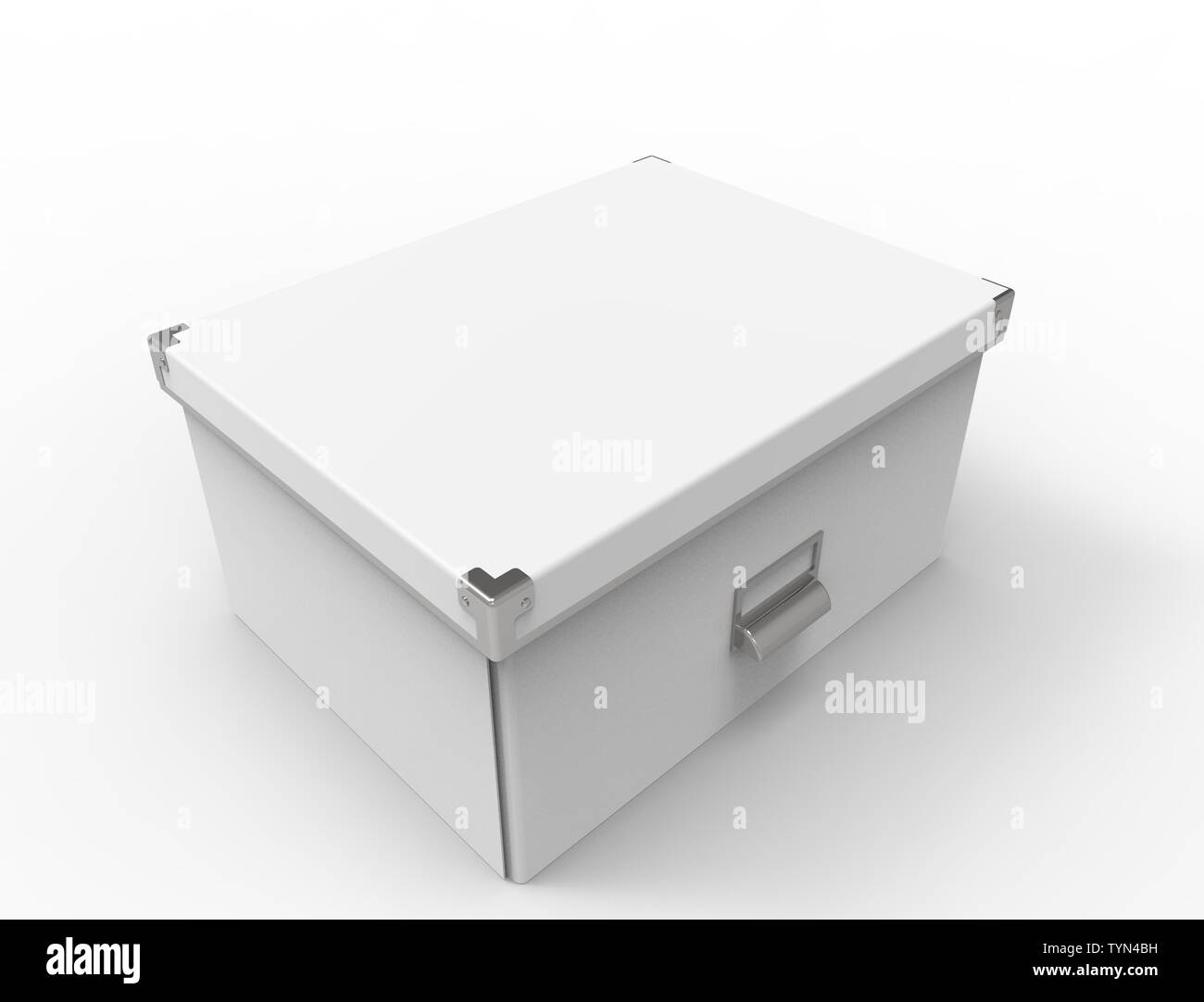 3d rendering of a simple storage box isolated in white background Stock ...