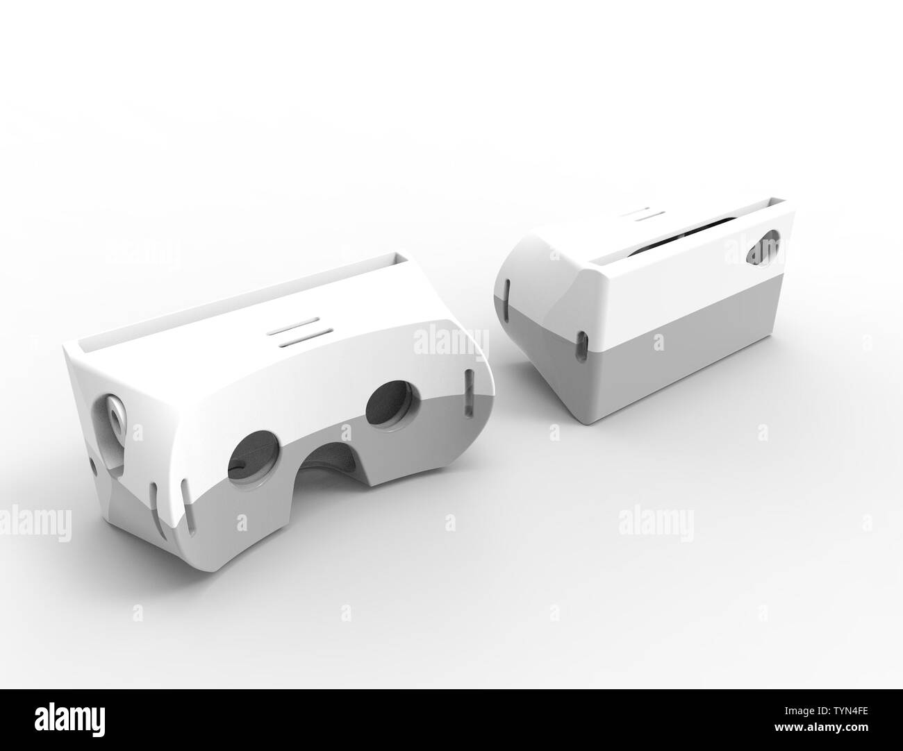 3d rendering of a grey simple vr goggles set isolated in white studio