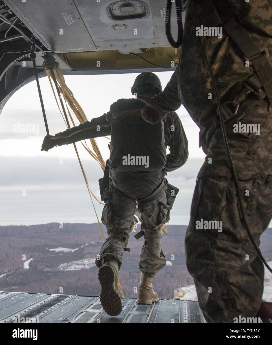 A paratrooper with 4th Infantry Brigade Combat Team (Airborne), 25th