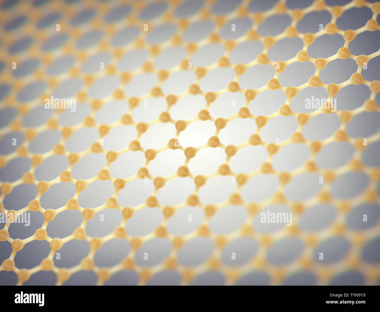 Graphene is composed of carbon atoms distributed in hexagonal pattern, Graphene based nanotechnology Stock Photo