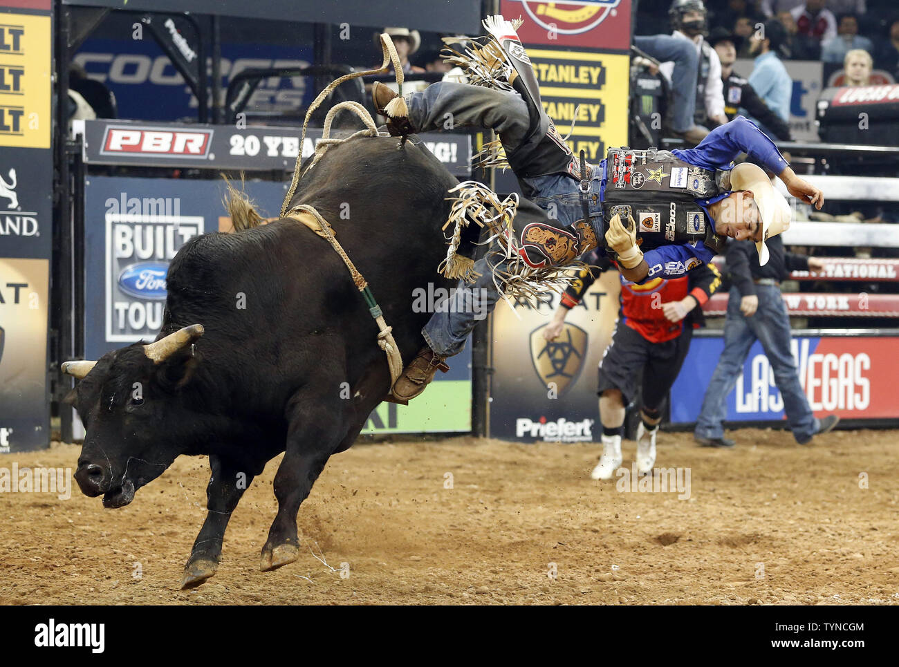 Bull rider falls from bull hi-res stock photography and images - Alamy