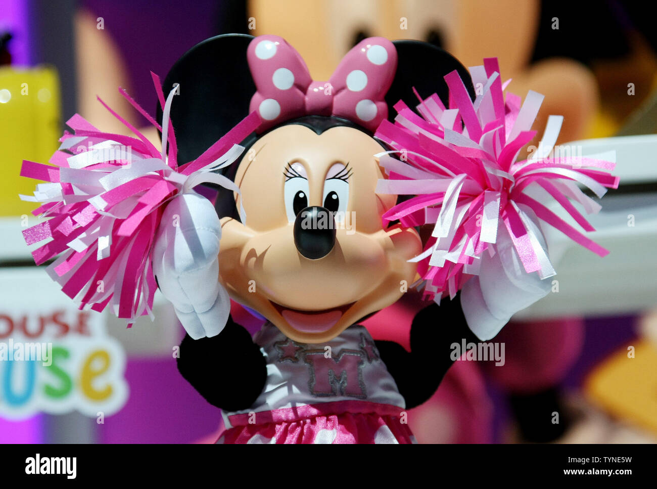 The new cheerleader Minnie Mouse is unveiled at the 110th annual American International Toy Fair held at the Jacob Javits Center on February 10, 2013 in New York City.     UPI /Monika Graff Stock Photo