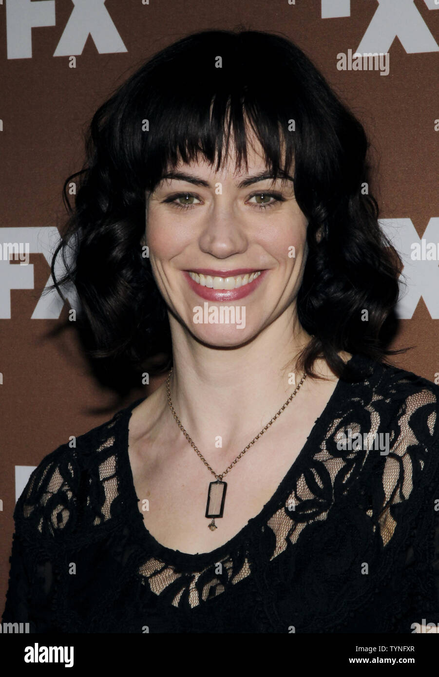 Maggie Siff arrives on the red carpet at the 2013 FX Upfronts at Lucky Strike Lanes in New York City on March 28, 2013.       UPI/John Angelillo Stock Photo