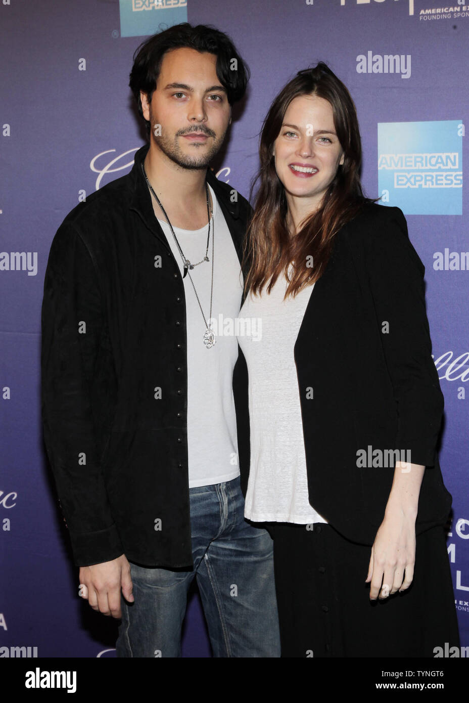 Jack Huston and Shannan Click arrive on the red carpet for the premiere of 'In God We Trust' at the Tribeca Film Festival in New York City on April 19, 2013.    UPI/John Angelillo Stock Photo