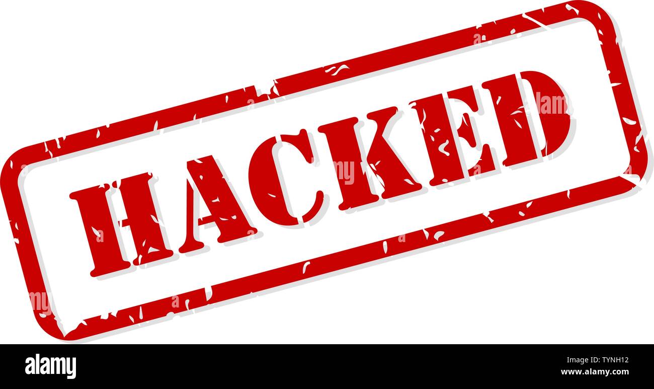 Hacked red rubber stamp vector isolated Stock Vector