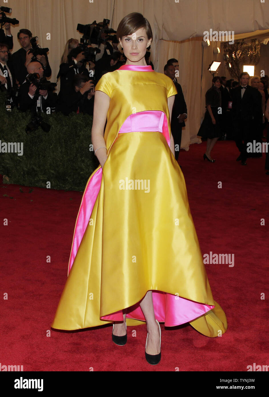 Elettra Rossellini Wiedemann arrives on the red carpet at the Costume Institute Benefit for the 'PUNK: Chaos to Couture' exhibition at the Metropolitan Museum of Art in New York City on May 6, 2013.    UPI/John Angelillo Stock Photo