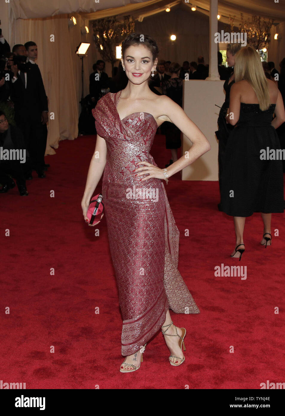 Nora Zehetner arrives on the red carpet at the Costume Institute Benefit for the 'PUNK: Chaos to Couture' exhibition at the Metropolitan Museum of Art in New York City on May 6, 2013.    UPI/John Angelillo Stock Photo