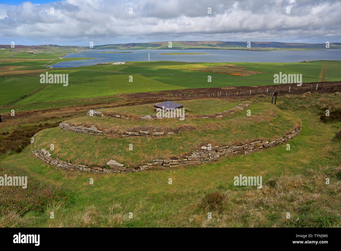 View of Wideford Cairn Mainland Orkney Stock Photo
