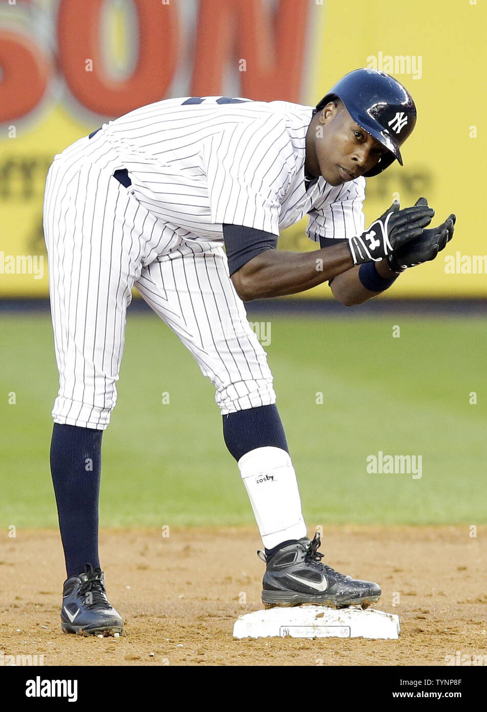 New York Yankees Alfonso Soriano reacts 