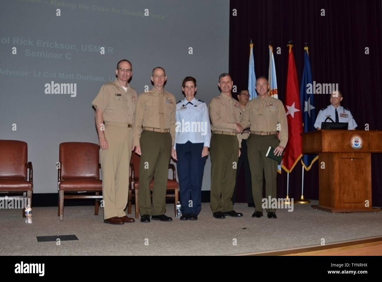 Joint and combined warfighting school hires stock photography and