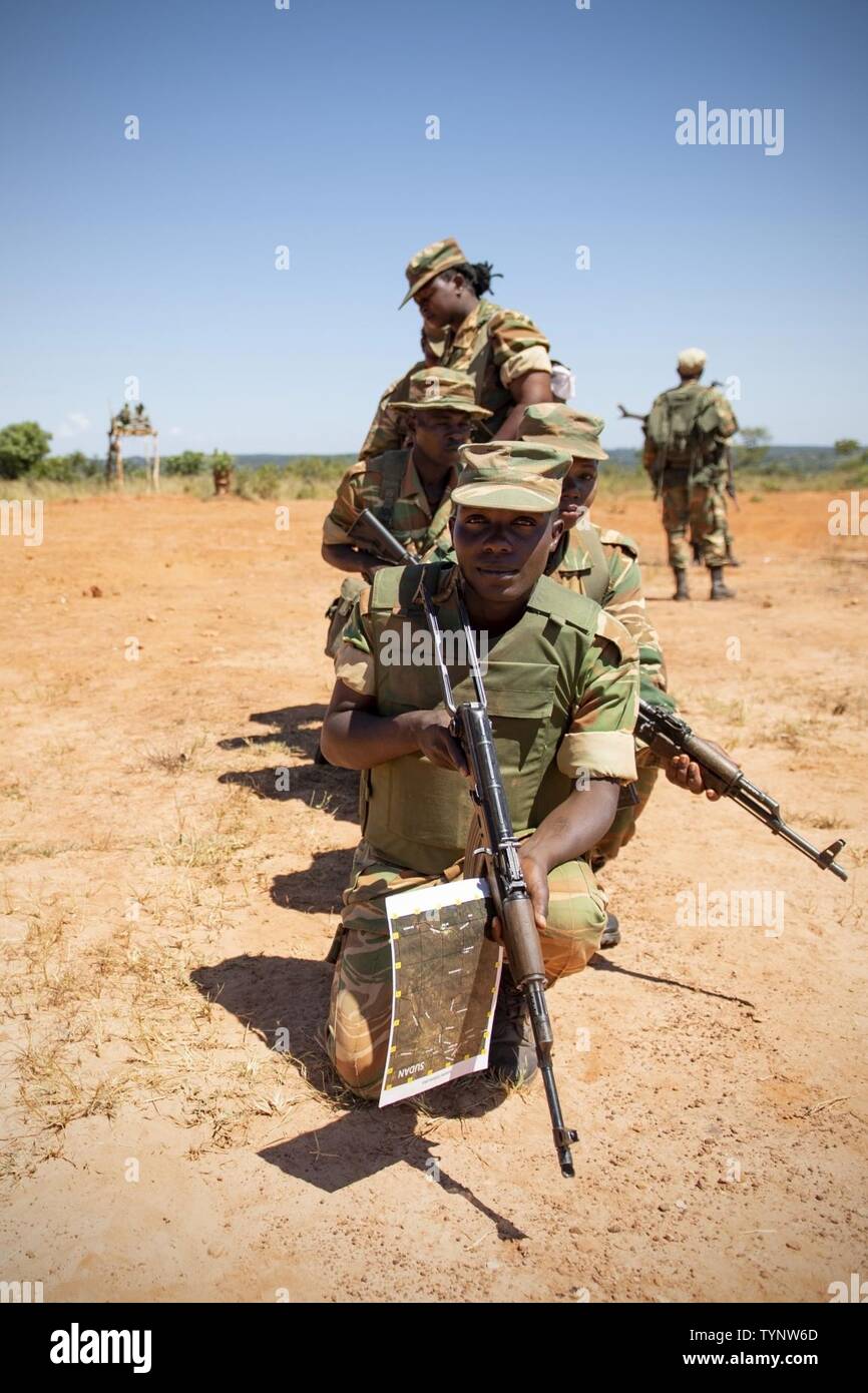Zambian Soldiers Take A Knee While Patrolling Their Sector During Pre Deployment Training Zambatt V The Fifth Iteration Of Troops From The Country Of Zambia To Deploy In Support Of The United Nation S