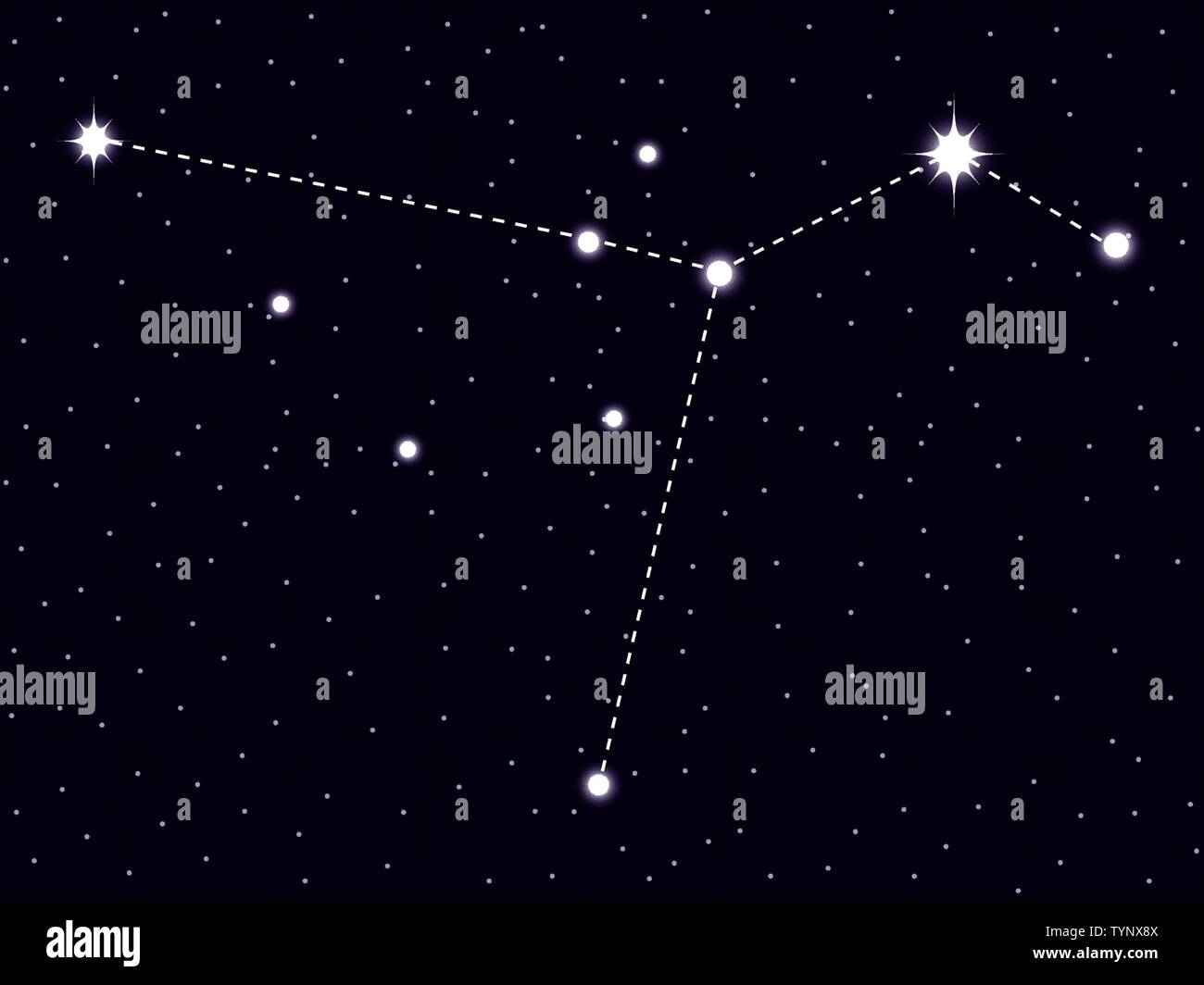 Columba constellation. Starry night sky. Vector illustration Stock Vector