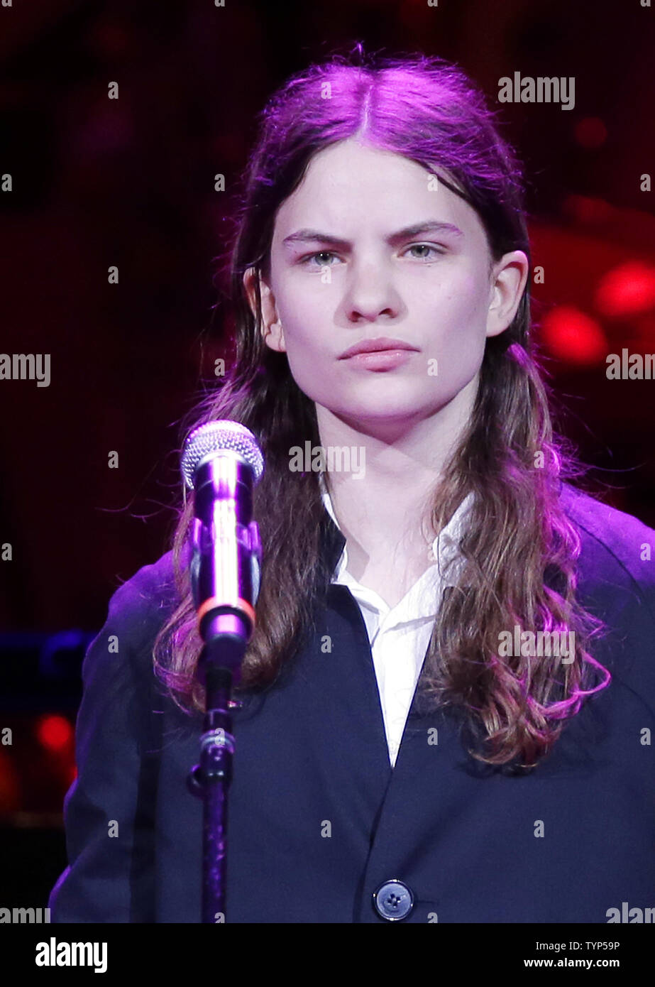 Eliot Sumner performs at the Revlon Concert for the Rainforest Fund 25th Anniversary at Carnegie Hall in New York City on April 17, 2014.       UPI/John Angelillo Stock Photo