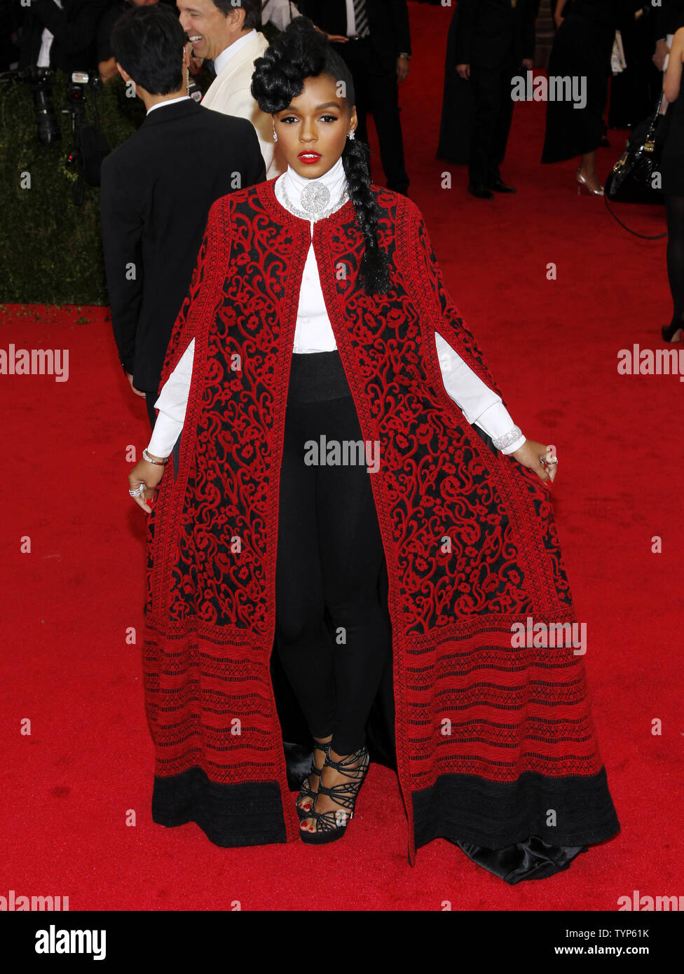 Janelle Monae arrives on the red carpet at the Costume Institute