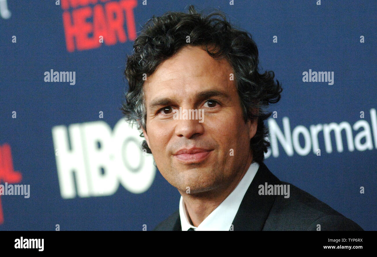 Mark Ruffalo arrives on the red carpet at the The Normal Heart New York Screening at Ziegfeld Theater  in New York City on May 12, 2014.     UPI/Dennis Van Tine Stock Photo