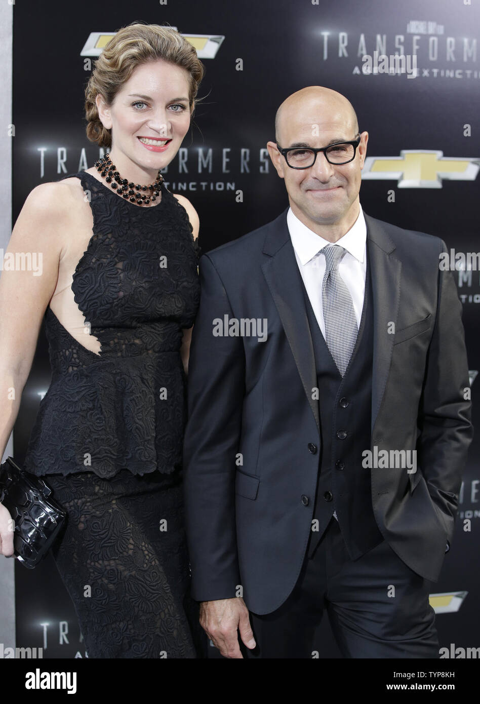 Stanley Tucci and Felicity Blunt arrive on the red carpet at the New