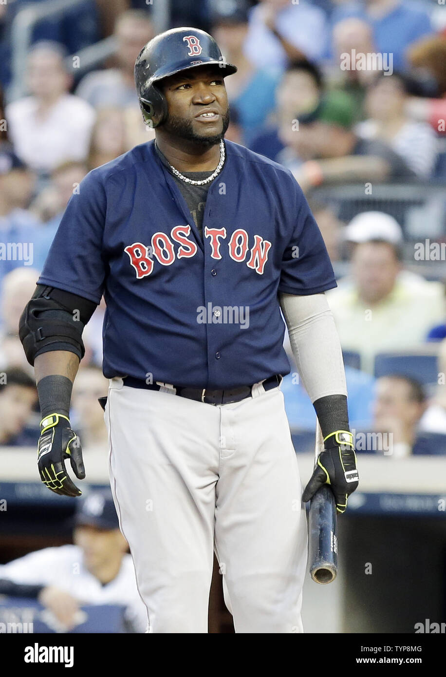 Boston Red Sox David Ortiz stands at the plate in the 3rd inning against  the New York Yankees at Yankee Stadium in New York City on on June 27,  2014. UPI/John Angelillo