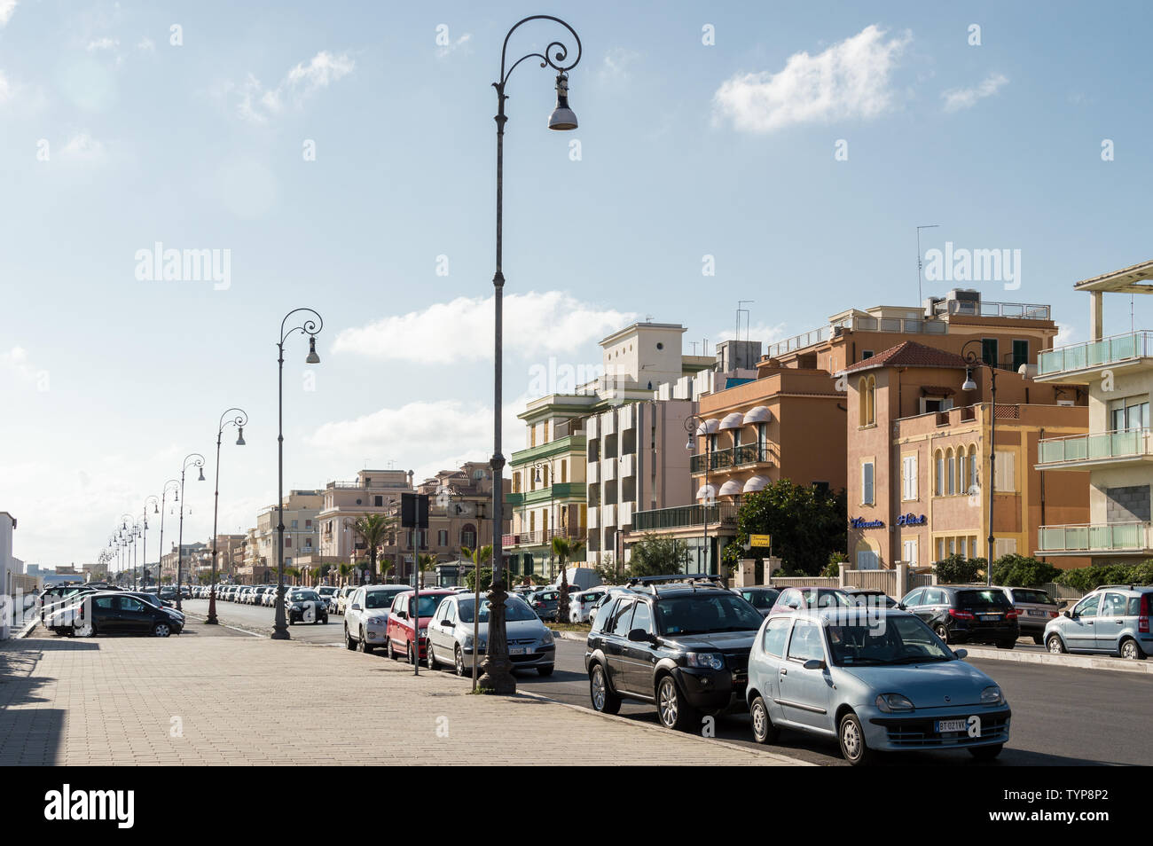Lido di Ostia, Italy - July 23rd 2014: Street view of beach town near Rome Stock Photo