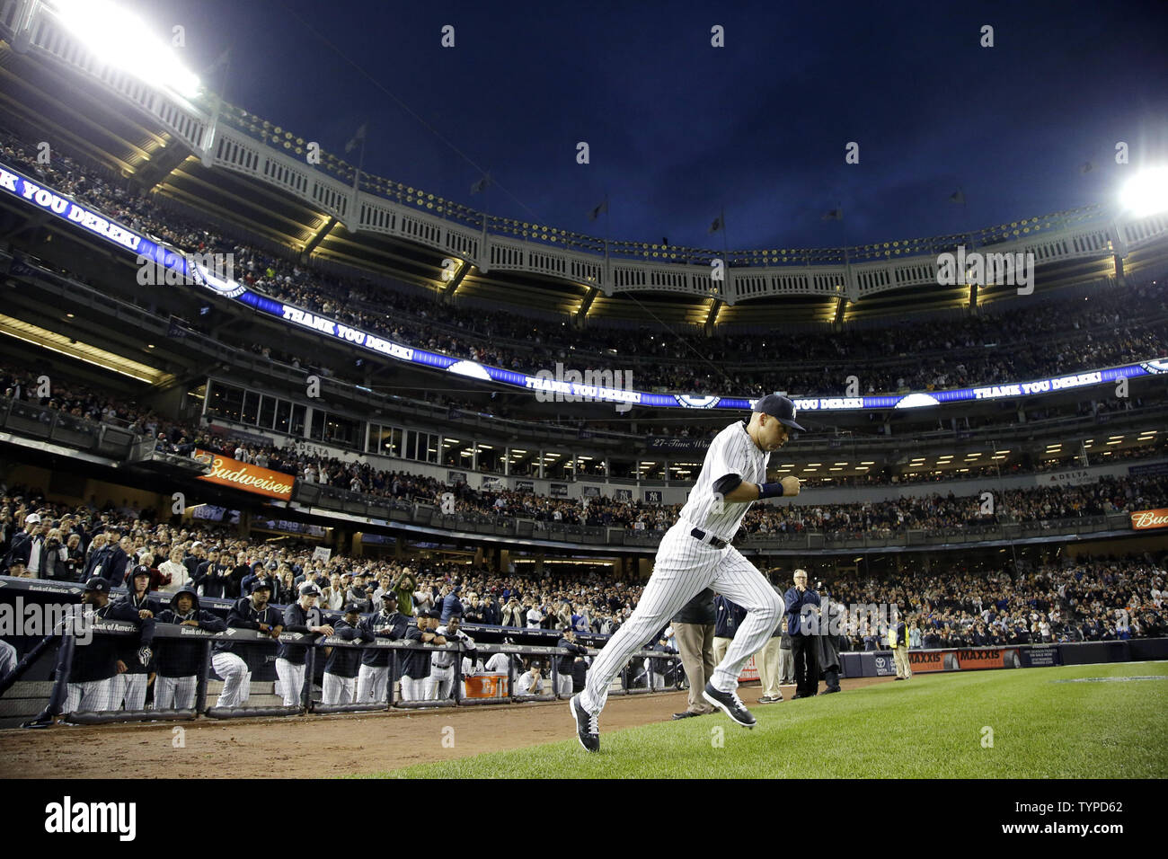 New York Yankees Derek Jeter takes the 