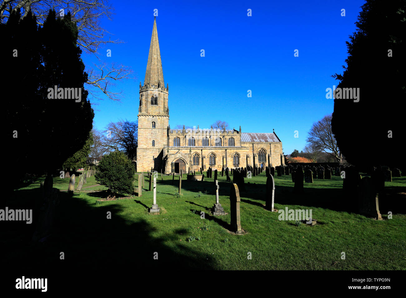 St Marys church, Masham town, North Yorkshire, England, UK Stock Photo