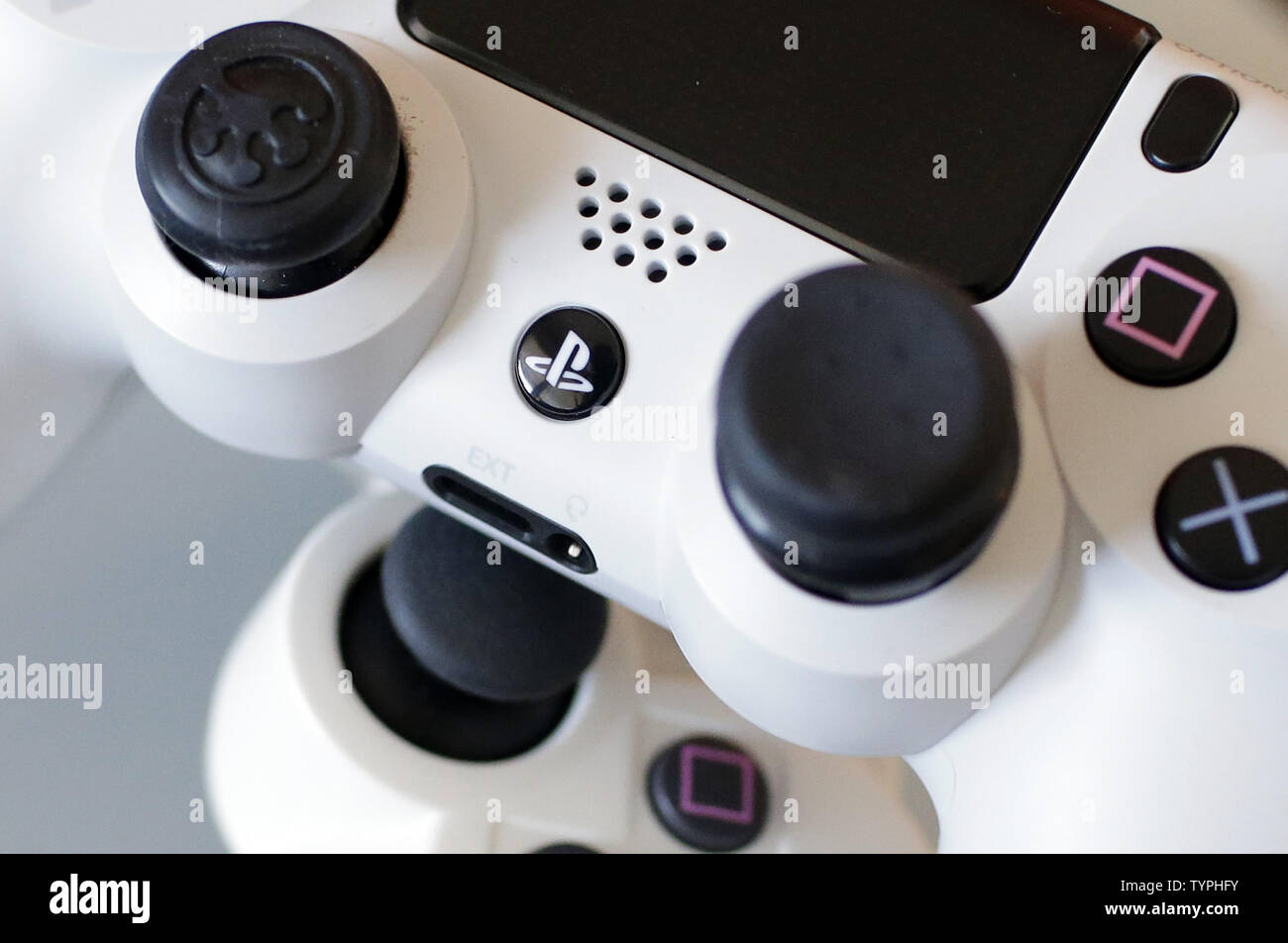 A Sony PS4 controller sits on a table in New York City on December 26,  2014. The online gaming networks for Sony's PlayStation and Microsoft's  Xbox consoles are down in what hackers