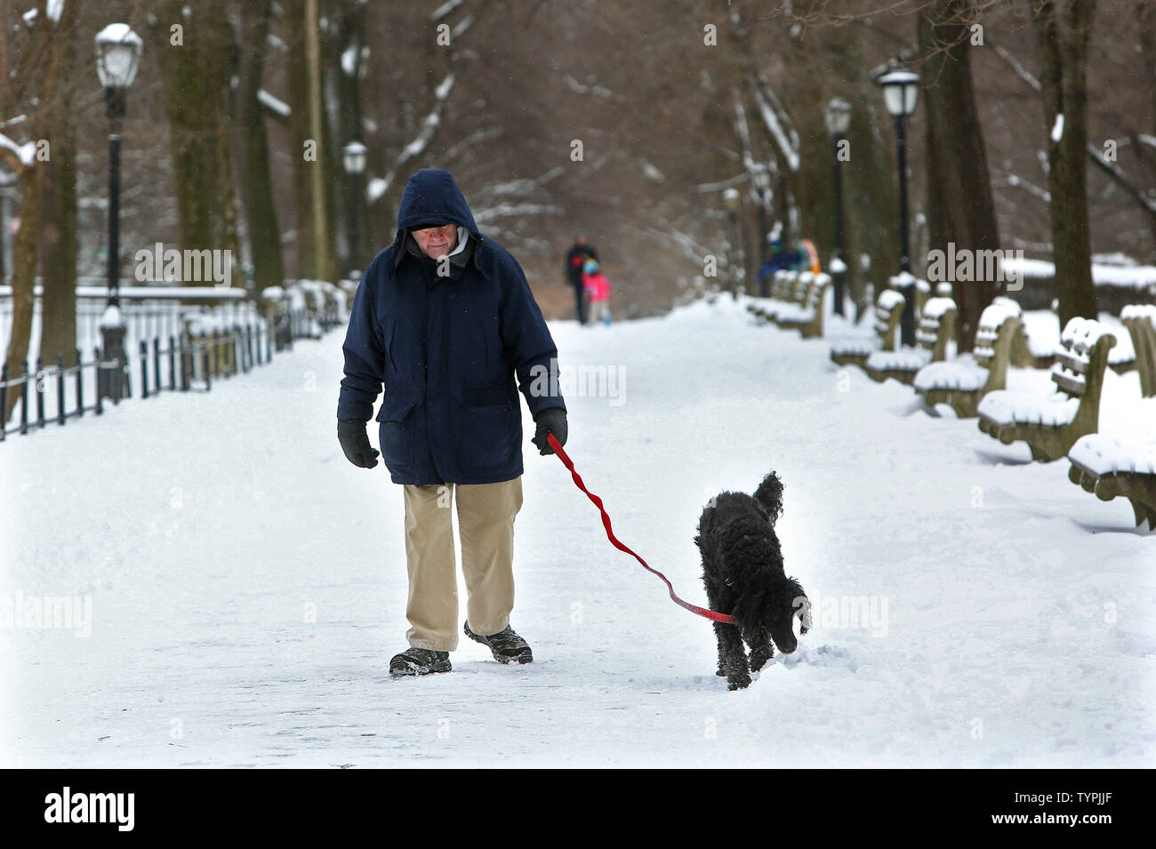 Snow blankets Riverside Park after a blizzard dumped nearly a half of foot of snow on January 27, 2015 in New York City. The city is in the process of cleaning up following the storm which turned out not to be as severe as predicted.       Photo by Monika Graff/ UPI Stock Photo