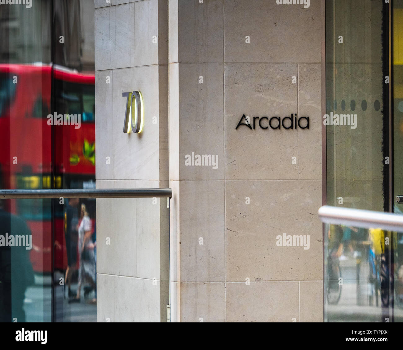 Arcadia Plc Group HQ Headquarters London - Headquarters of the Arcadia Group retail company at Colegrave House in Berners Street, Fitzrovia London. Stock Photo