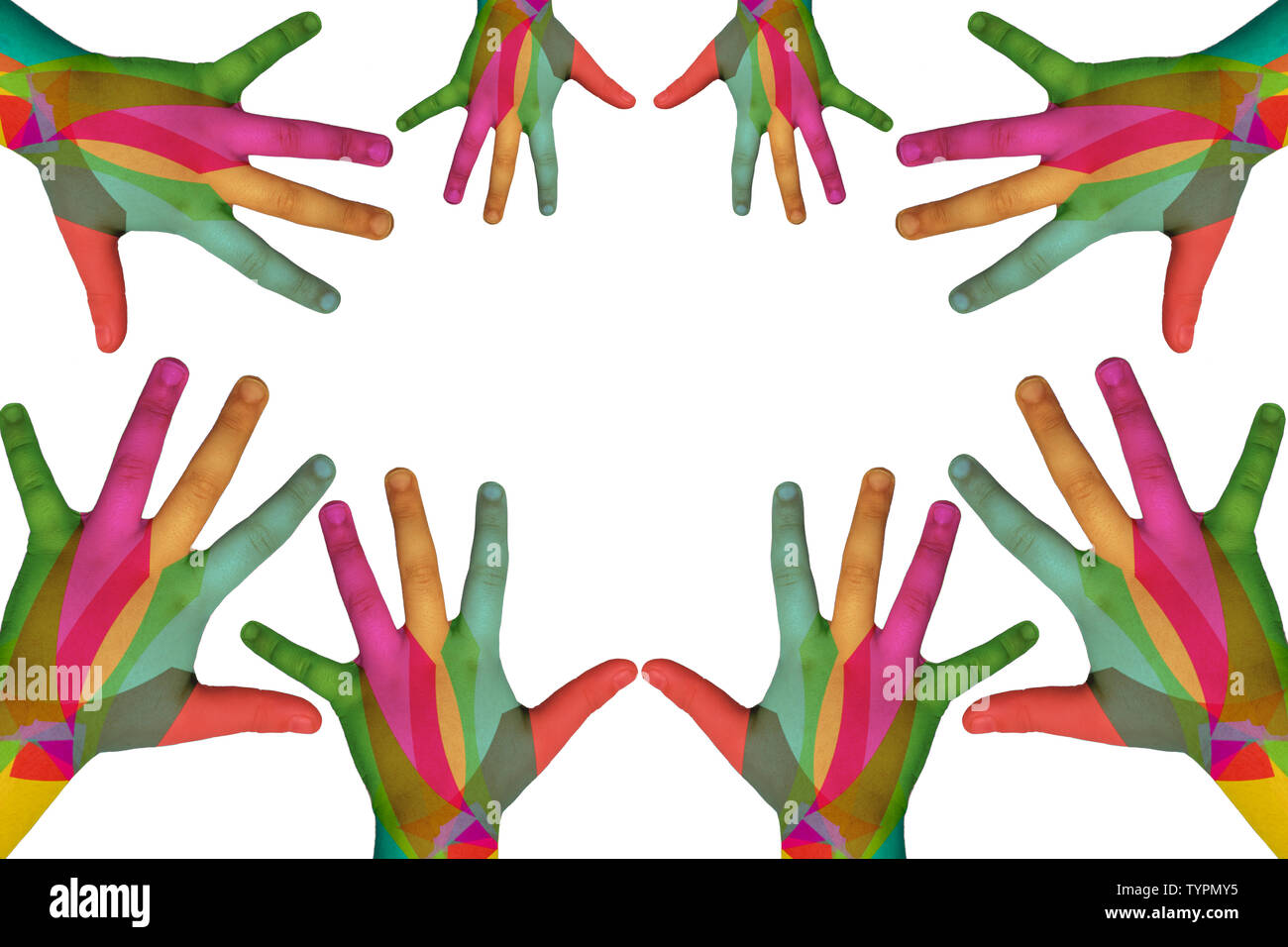 Children hand decorated with geometric shapes Stock Photo - Alamy