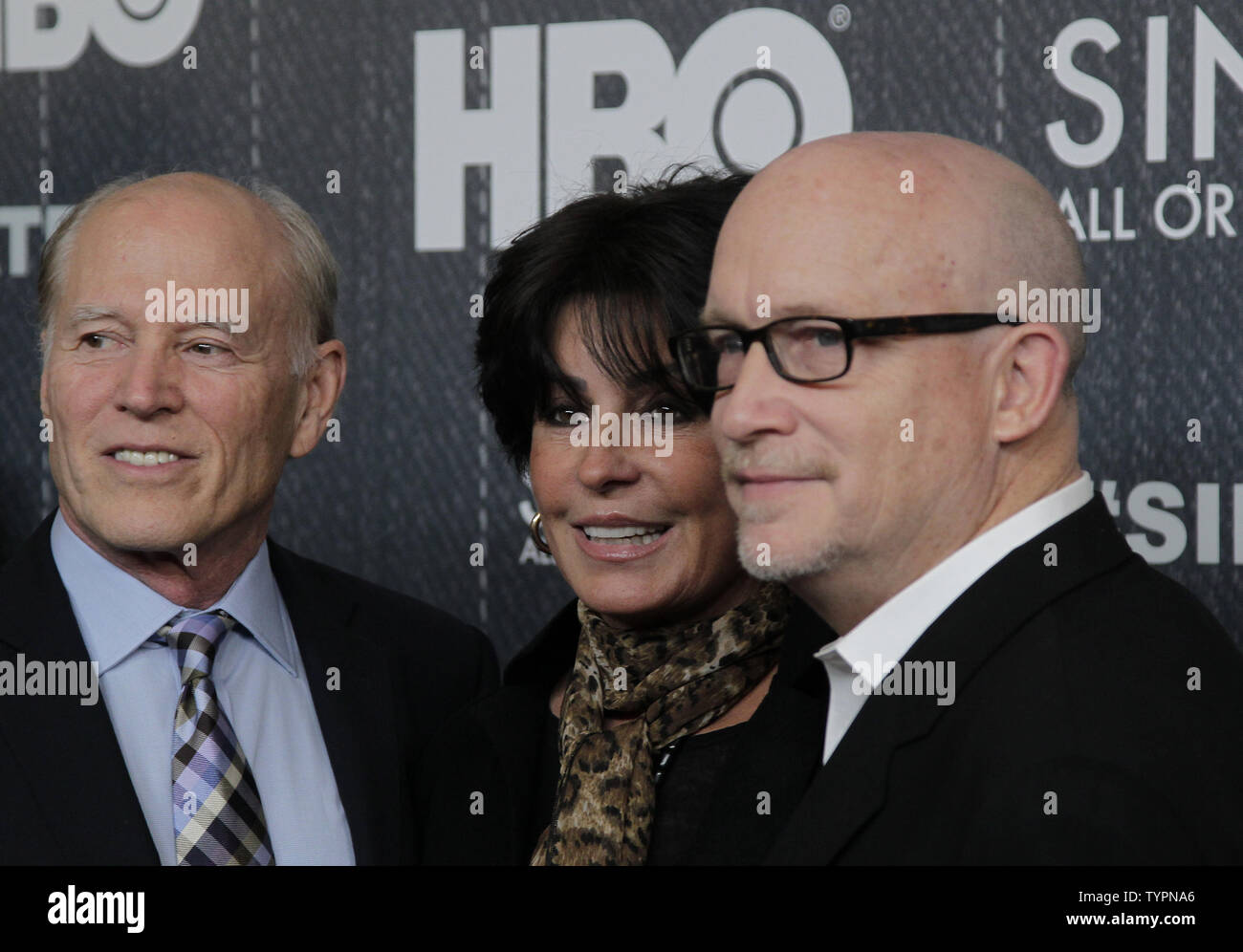 Frank Marshall, Tina Sinatra and Alex Gibney arrive on the red carpet when HBO Presents the New York Premiere of 'Sinatra All or Nothing at All' at the Time Warner Center in New York City on March 31, 2015.    Photo by John Angelillo/UPI Stock Photo