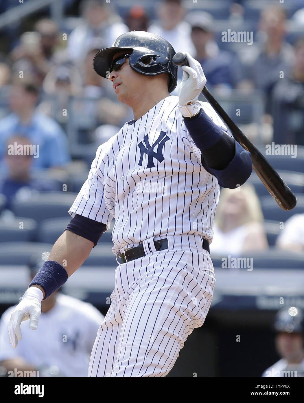 New York Yankees Alex Rodriguez Reacts After S Swing In The