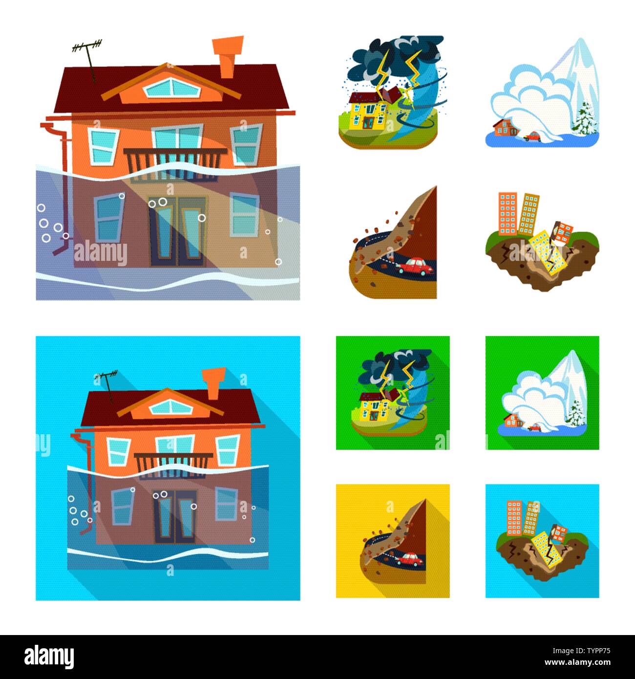 Isolated object of weather and distress icon. Collection of weather and ...