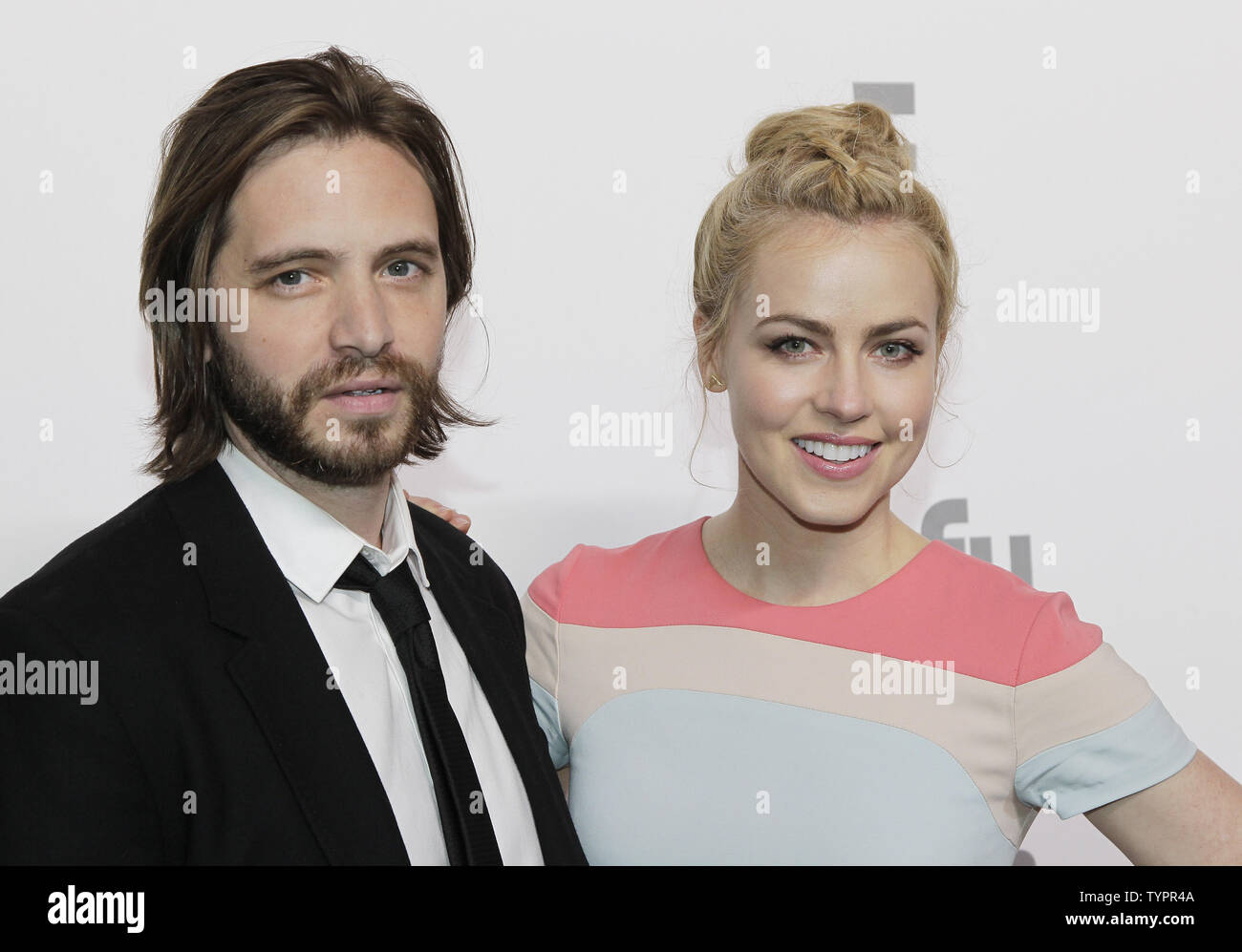 Amanda Schull and Aaron Stanford arrive on the red carpet at the 2015
