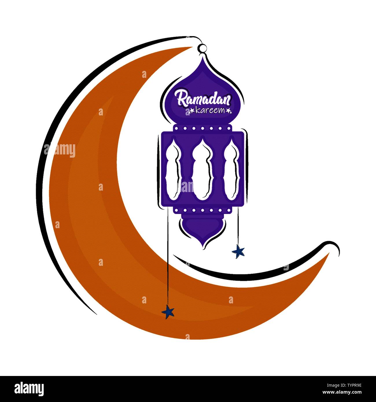 Isolated crescent moon with an arabic lamp. Ramadan kareem - Vector ...